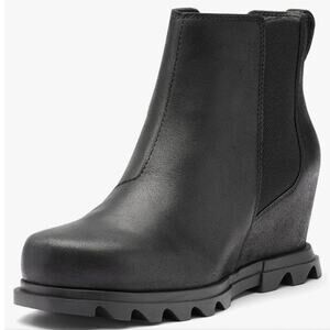 Sorel Women's Joan of Arctic Wedge Chelsea Boot Waterproof Leather 7 Black